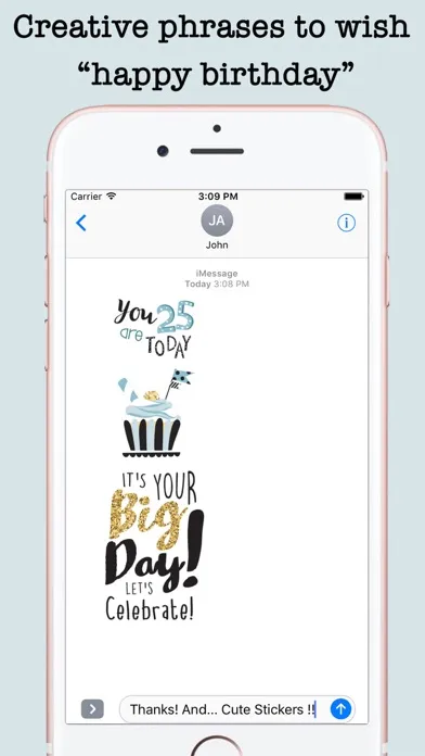 Happy Birthday Card Wishes For iMessage应用截图