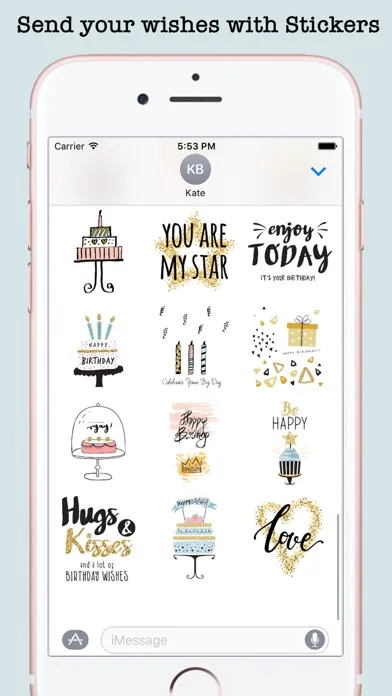 Happy Birthday Card Wishes For iMessage应用截图