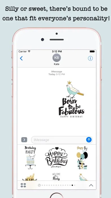 Happy Birthday Card Wishes For iMessage应用截图