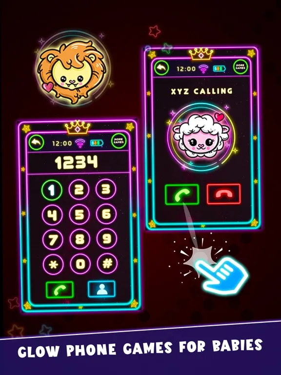 Baby Glow Phone Games for Kids iPad  Screenshots