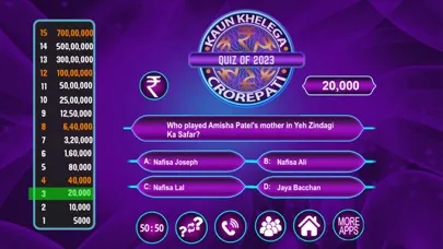 Tangkapan skrin KBC Crorepati Quiz 2023 Hindi