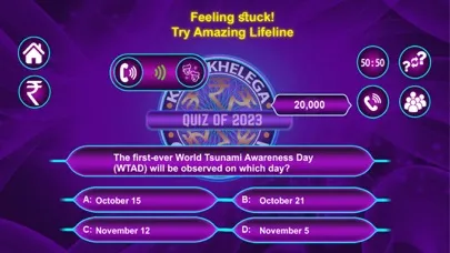 Tangkapan skrin KBC Crorepati Quiz 2023 Hindi