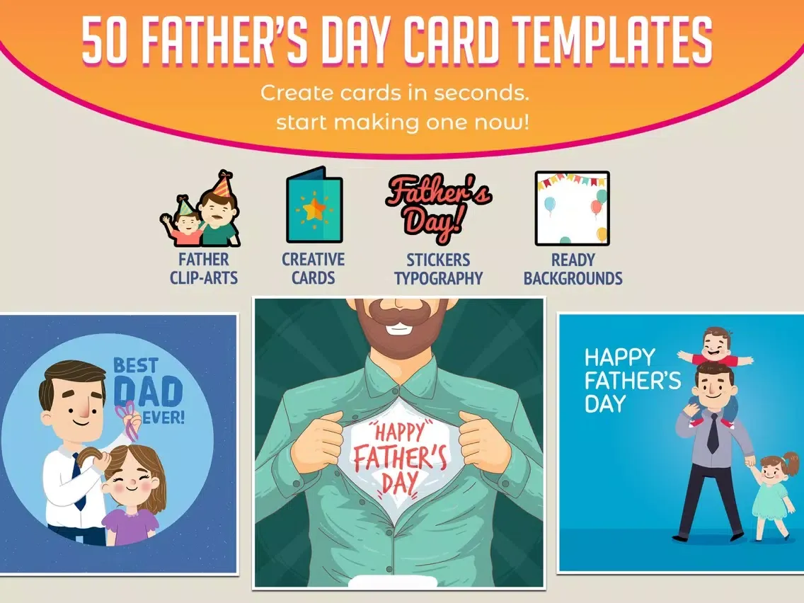 DIY Father's Day Card Creator iPad  स्क्रीनशॉट