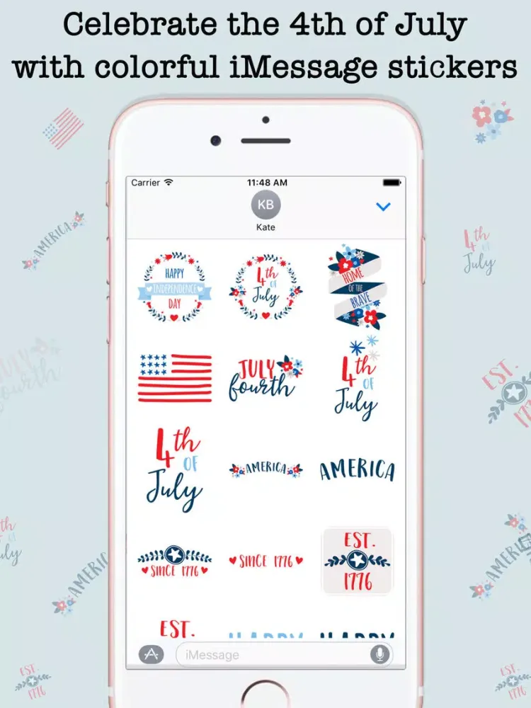 Animated 4th Of July Stickers For iMessage iPad  Screenshots