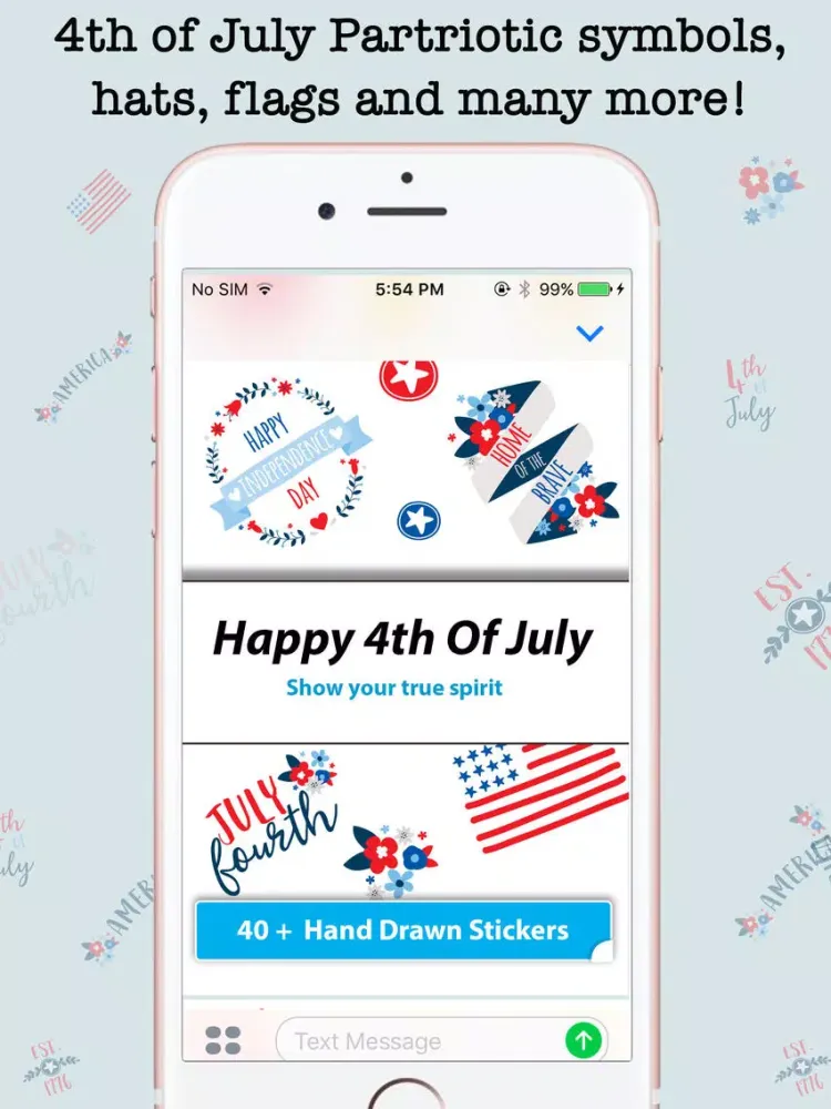 Animated 4th Of July Stickers For iMessage iPad  Screenshots