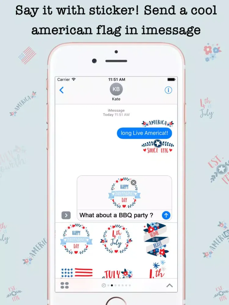 Animated 4th Of July Stickers For iMessage iPad  Screenshots