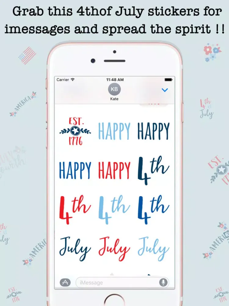Animated 4th Of July Stickers For iMessage iPad  Screenshots
