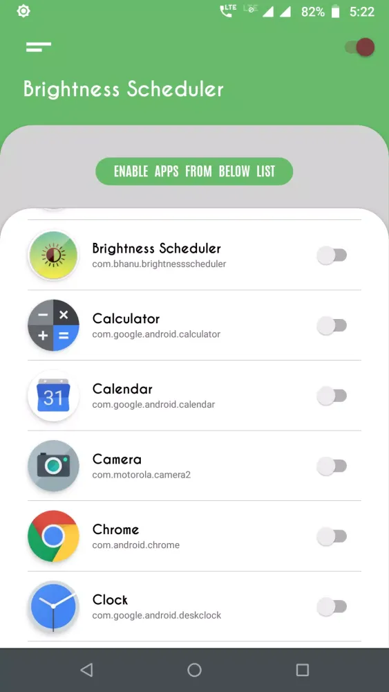 Capturas de pantalla de Brightness Control per app