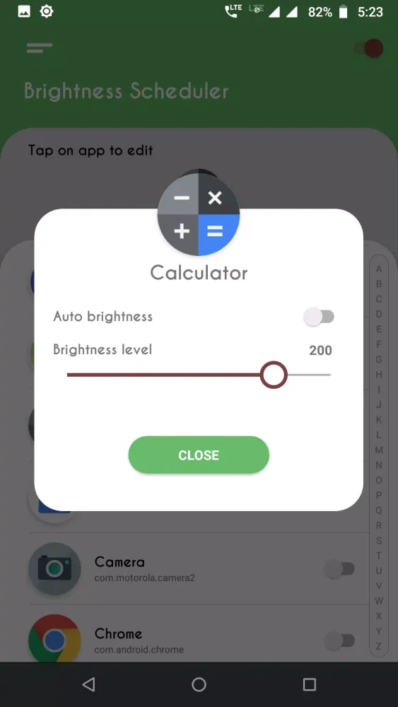Capturas de pantalla de Brightness Control per app