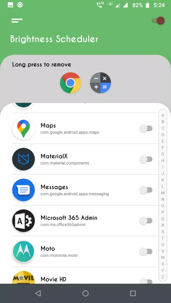 Capturas de pantalla de Brightness Control per app