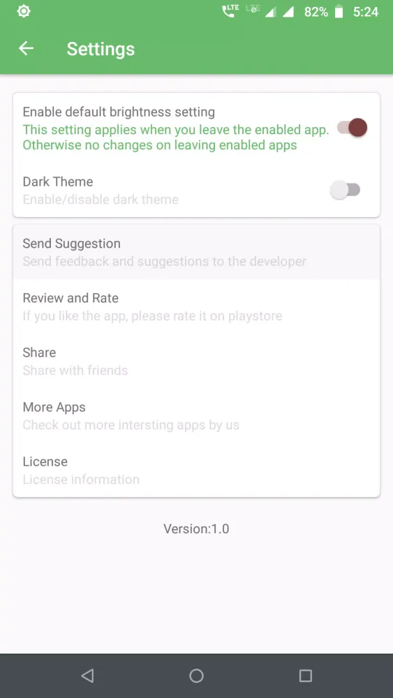 Capturas de pantalla de Brightness Control per app