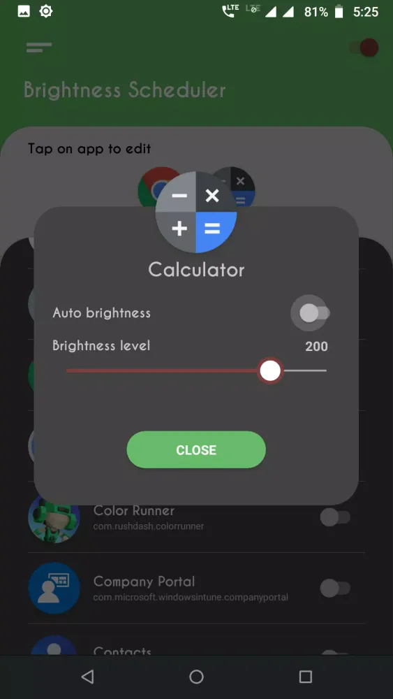 Capturas de pantalla de Brightness Control per app