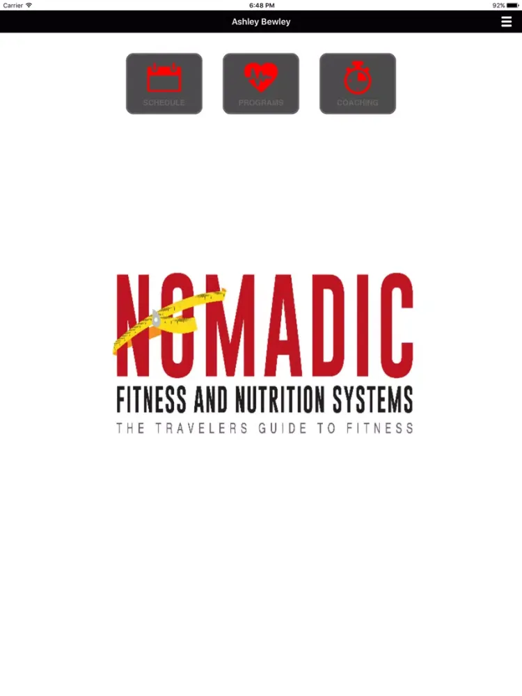 Nomadic Fitness iPad  Screenshots