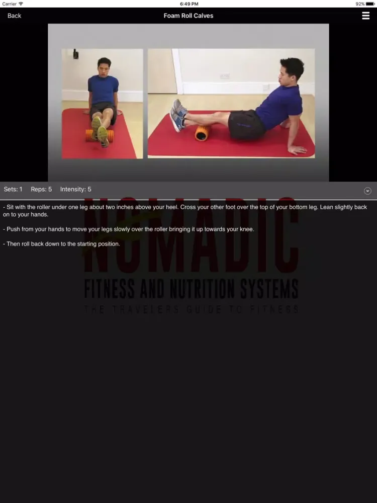 Nomadic Fitness iPad  Screenshots