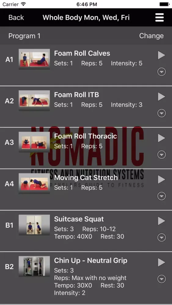 Nomadic Fitness Screenshots