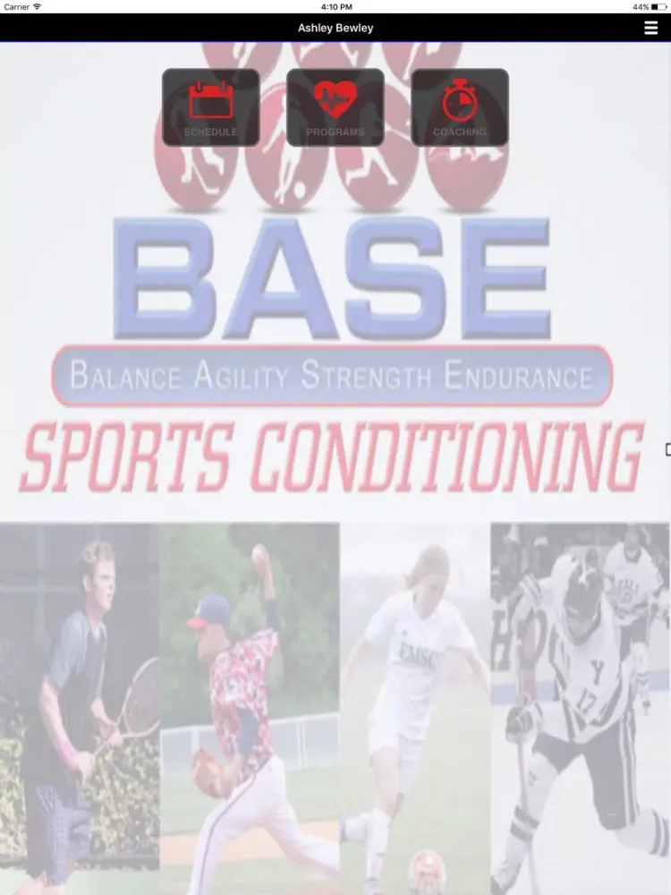 Tangkapan layar B.A.S.E. Sports Conditioning iPad 