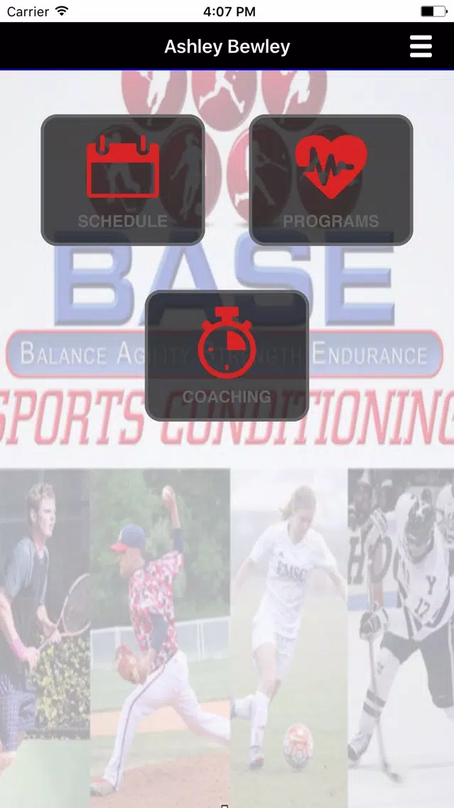 Tangkapan skrin B.A.S.E. Sports Conditioning