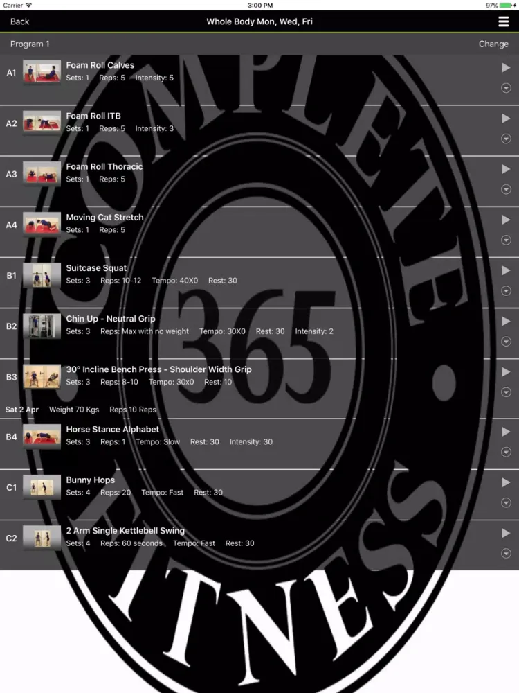 Complete Fitness 365 iPad  Screenshots