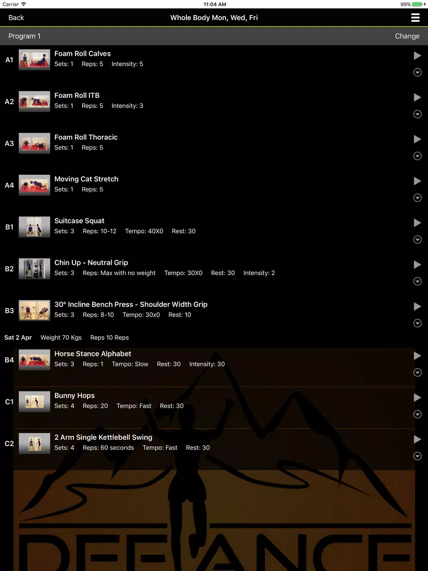 Defiance Health & Fitness PT iPad  Screenshots