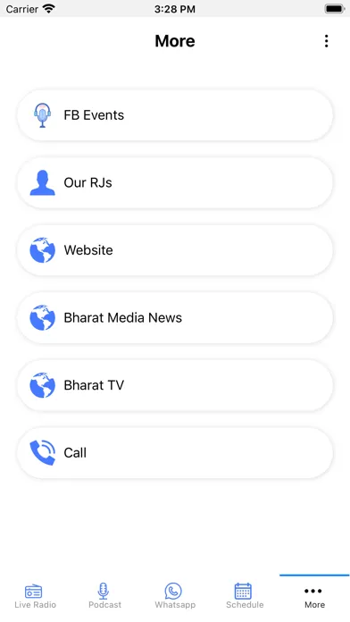 Capturas de tela do BharatFM App