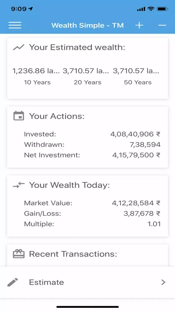 Capturas de tela do Wealth Simple - TM