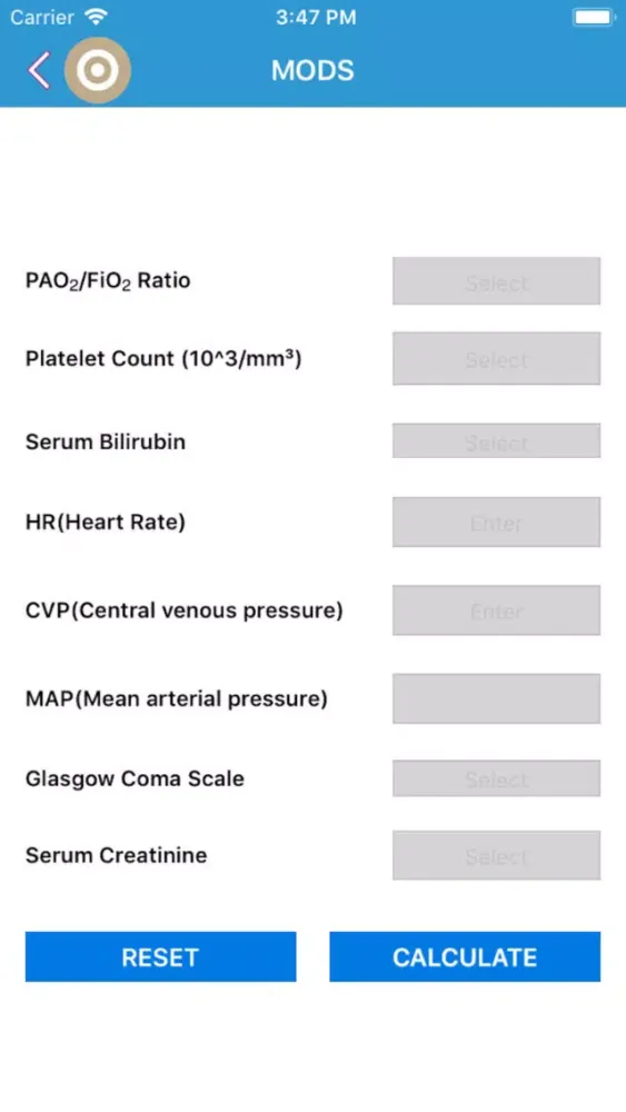 Capturas de pantalla de 3C Critical Care Calculators