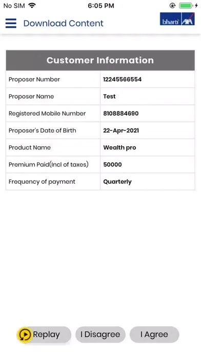 Bharti AXA - VPIVC سکرین شاٹس