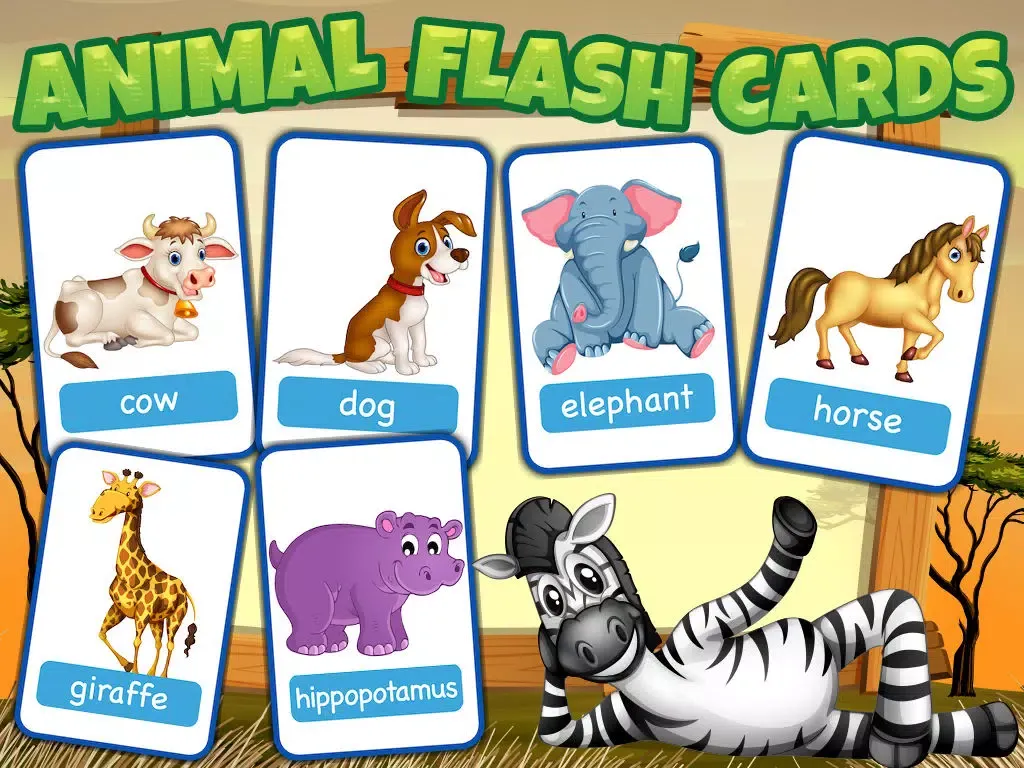 Animals Flash Cards - Educational Animal Games iPad 应用截图