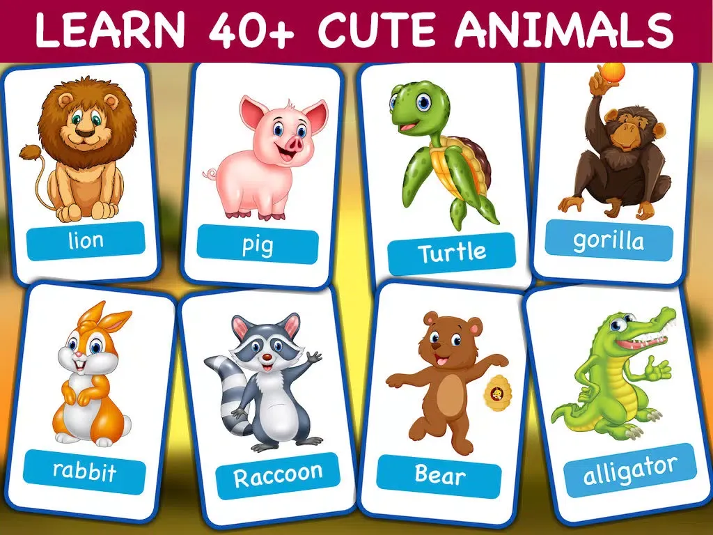 Animals Flash Cards - Educational Animal Games iPad 应用截图
