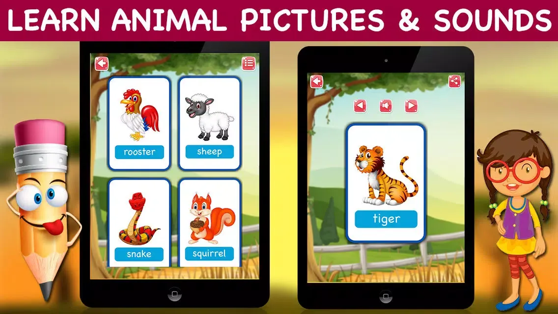 Animals Flash Cards - Educational Animal Games应用截图