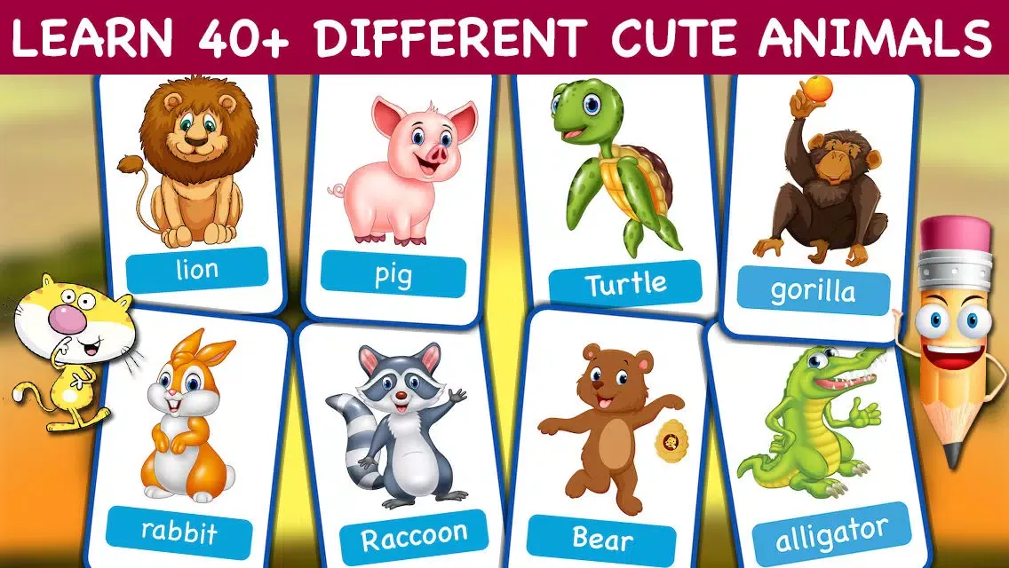 Animals Flash Cards - Educational Animal Games应用截图