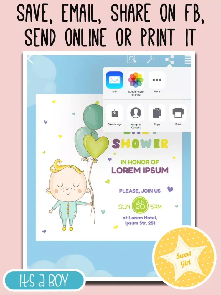 Baby Arrival Announcement & Shower Cards iPad 应用截图