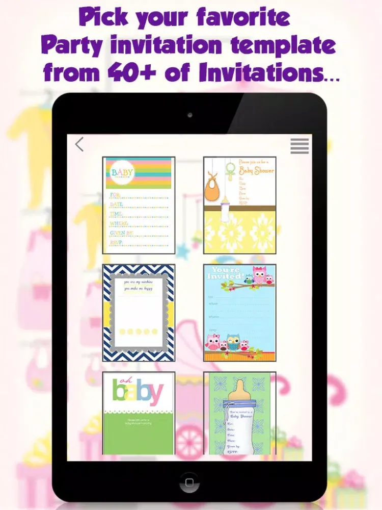 صور Baby Shower Cards & Invitations iPad 