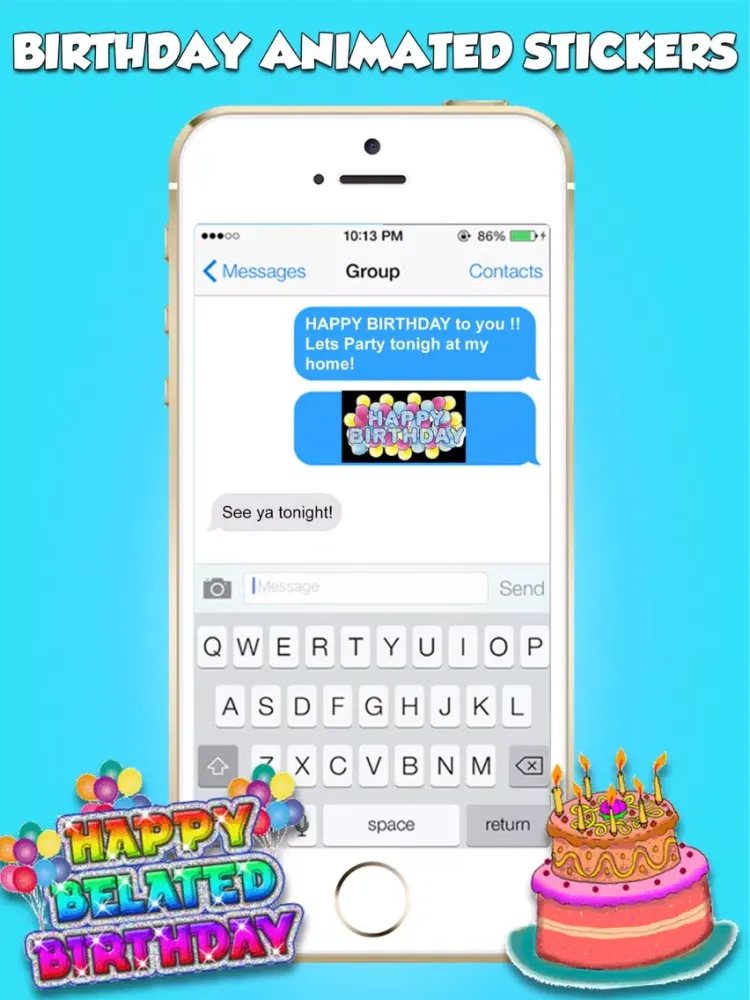 Happy Birthday Animated Emojis & GIFs iPad  স্ক্রিনশট