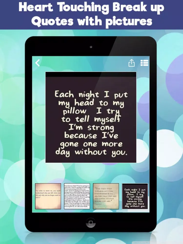 Ảnh chụp màn hình của Heart break & Break Up Quotes iPad 