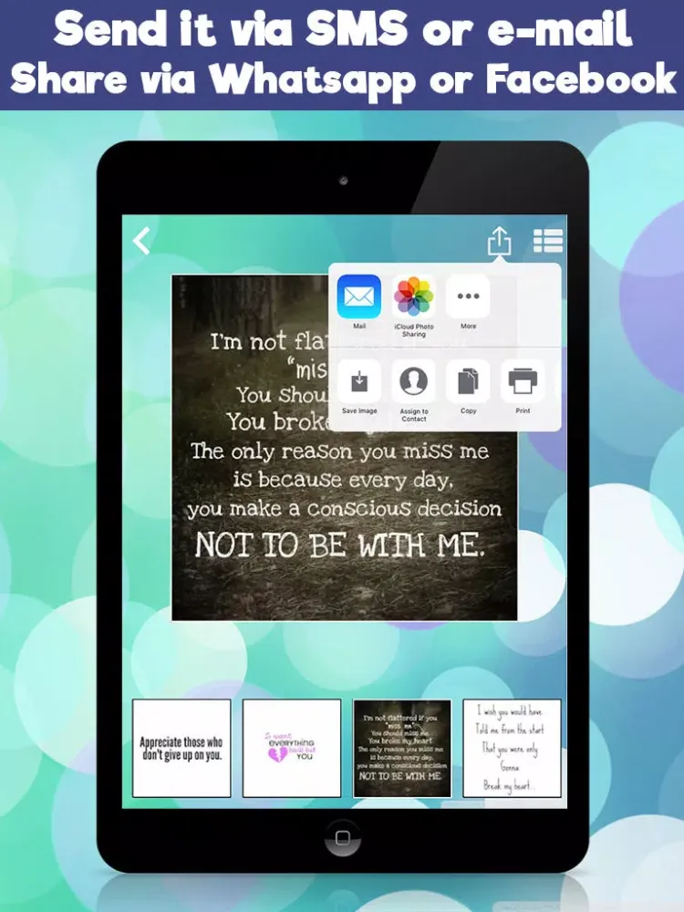 Ảnh chụp màn hình của Heart break & Break Up Quotes iPad 