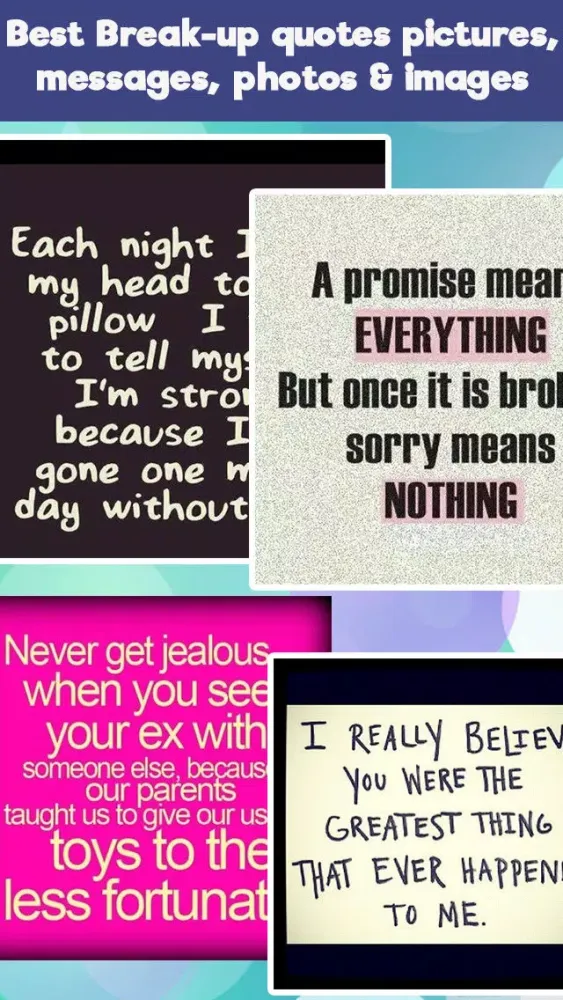 Ảnh chụp màn hình của Heart break & Break Up Quotes