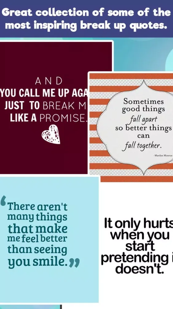 Ảnh chụp màn hình của Heart break & Break Up Quotes