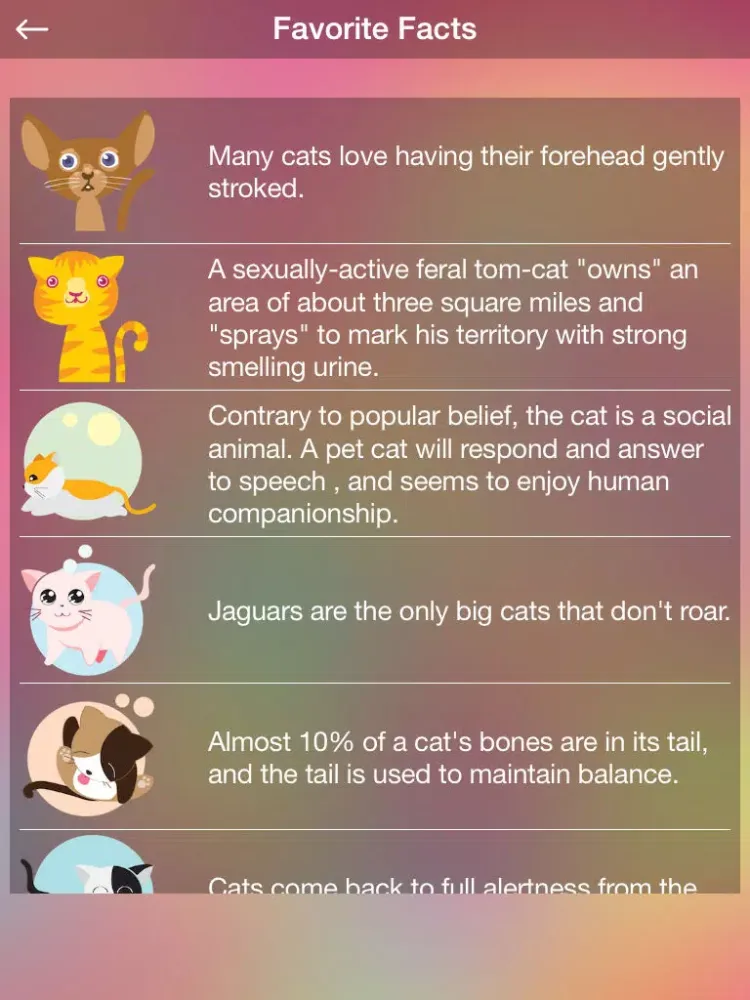 Interesting & Random Cat Facts iPad  Screenshots