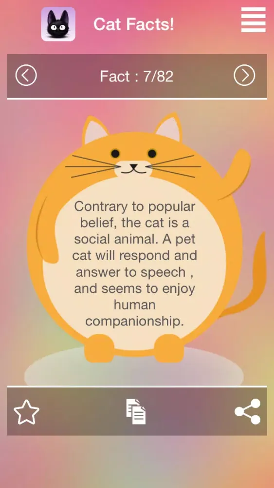 Interesting & Random Cat Facts Screenshots