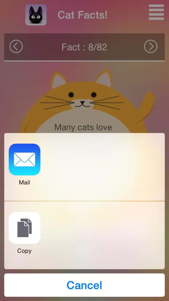 Interesting & Random Cat Facts Screenshots