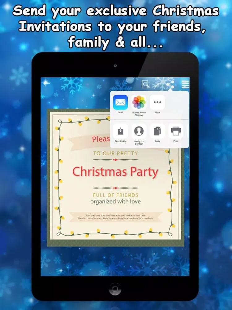 Christmas & New Year Party Invitations iPad  Screenshots