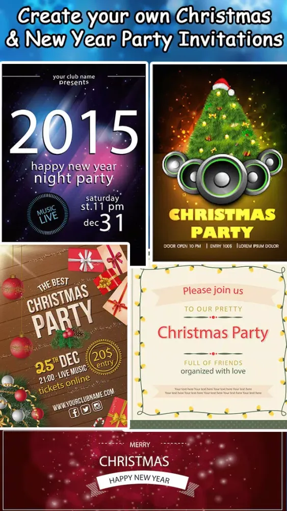 Christmas & New Year Party Invitations Screenshots