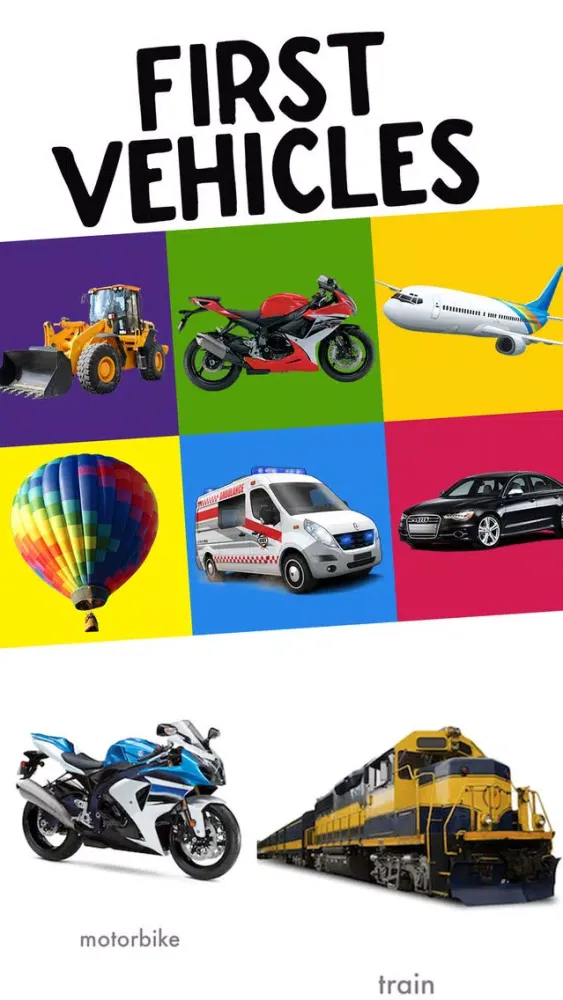 Ảnh chụp màn hình của Toddlers My Baby First Words - Vehicles