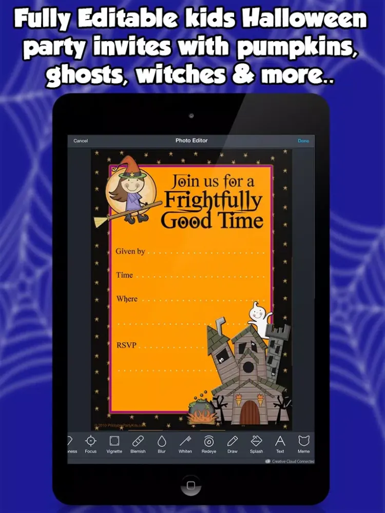 Halloween Invitations For kids iPad  スクリーンショット
