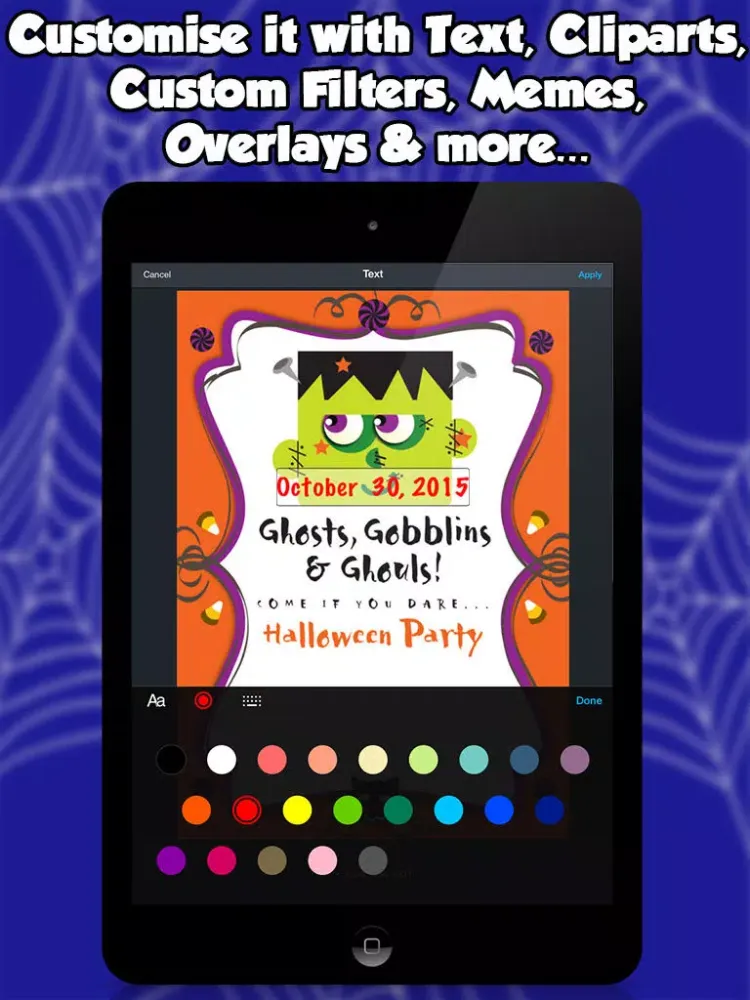 Halloween Invitations For kids iPad  スクリーンショット