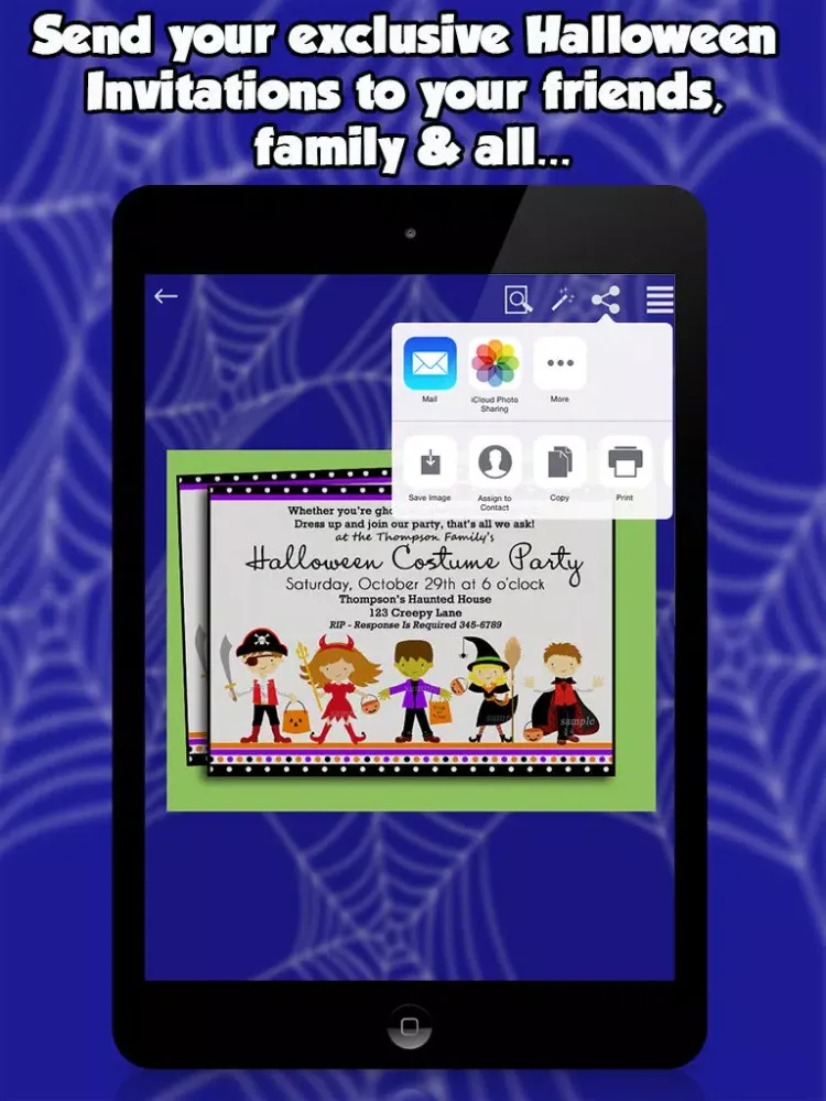 Halloween Invitations For kids iPad  スクリーンショット