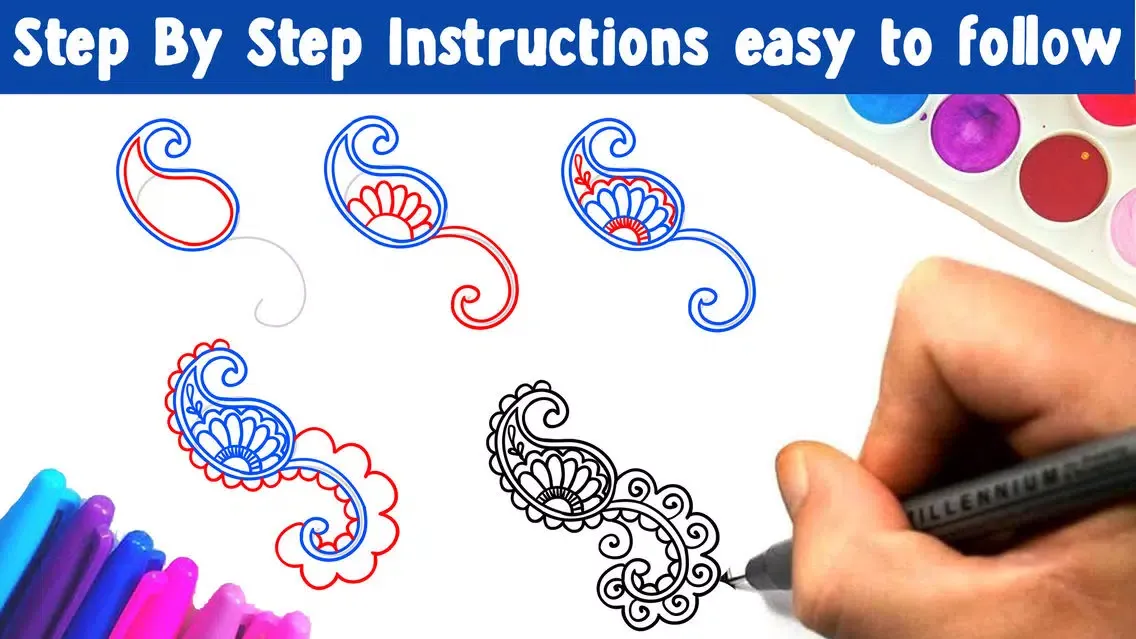 صور Learn How To Draw Henna Tattoo