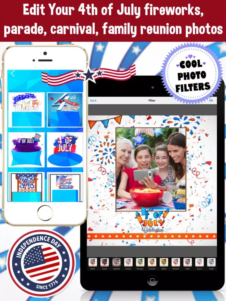 4th Of July - Independence Day Photo Frames Editor iPad  স্ক্রিনশট