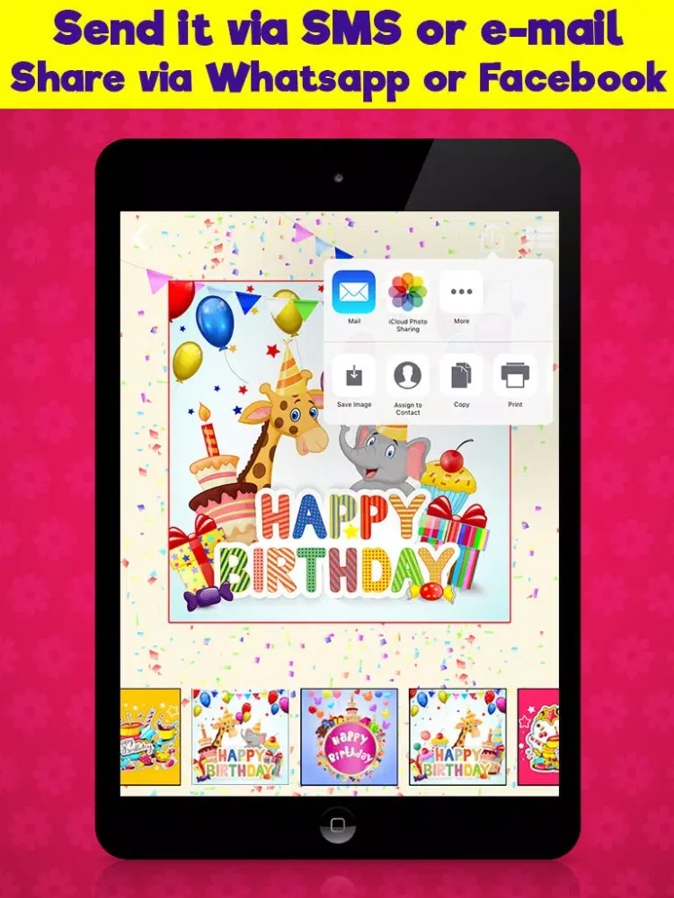 Скриншоты Happy Birthday Cards & Greetings For Kids iPad 